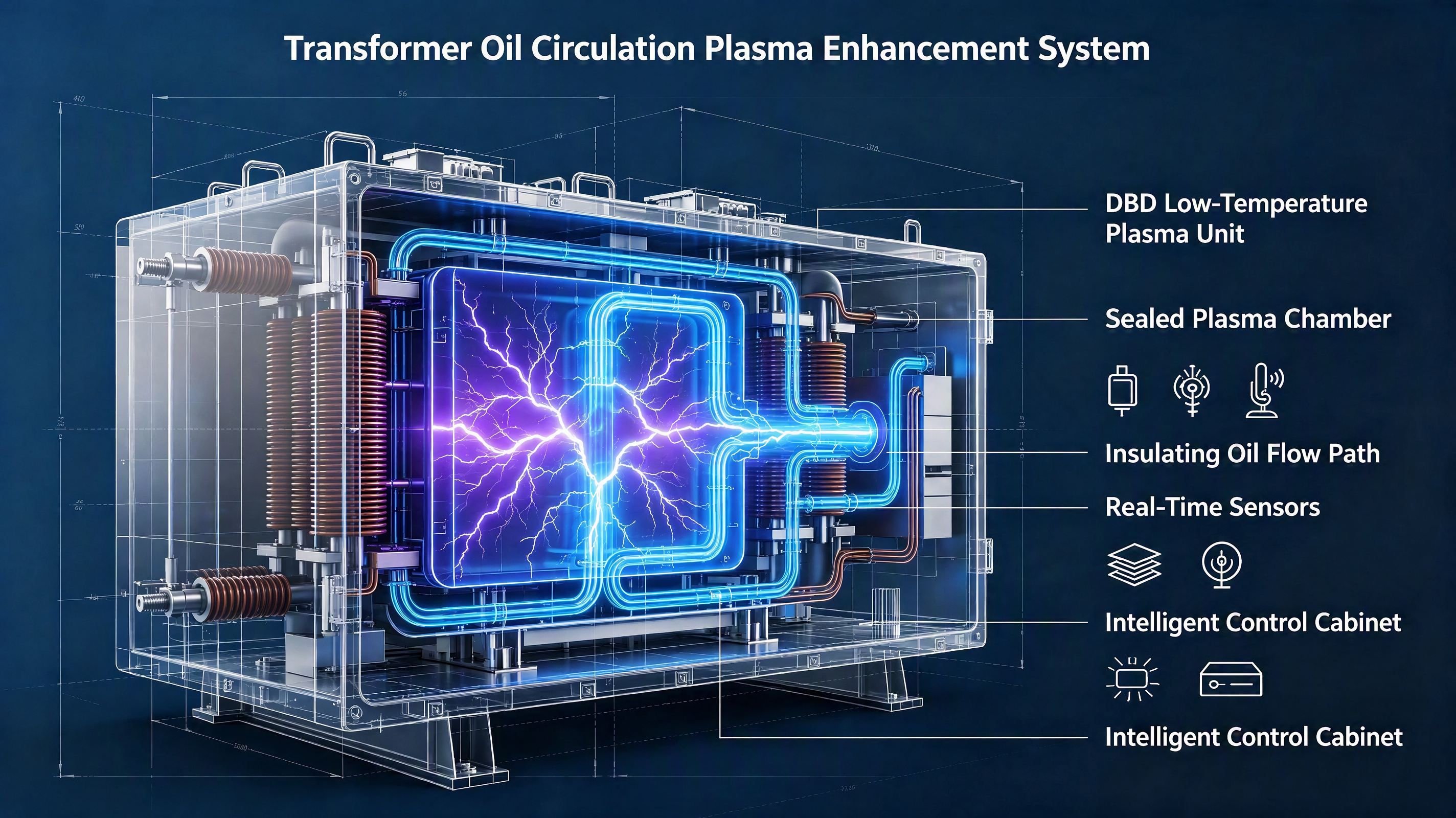 Transformer Oil Circulation Plasma Enhancement Method and System